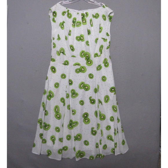 eshakti Dresses & Skirts - Eshakti Dress‎ XL Kiwi Prink Empire Waist Pleat Crepe Flowy Pockets Novelty Boho